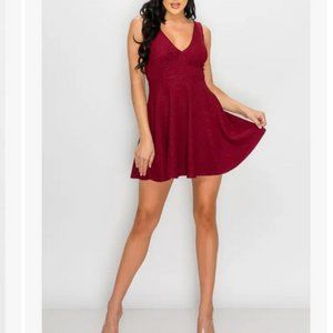 NWT V-neck mini A-line dress